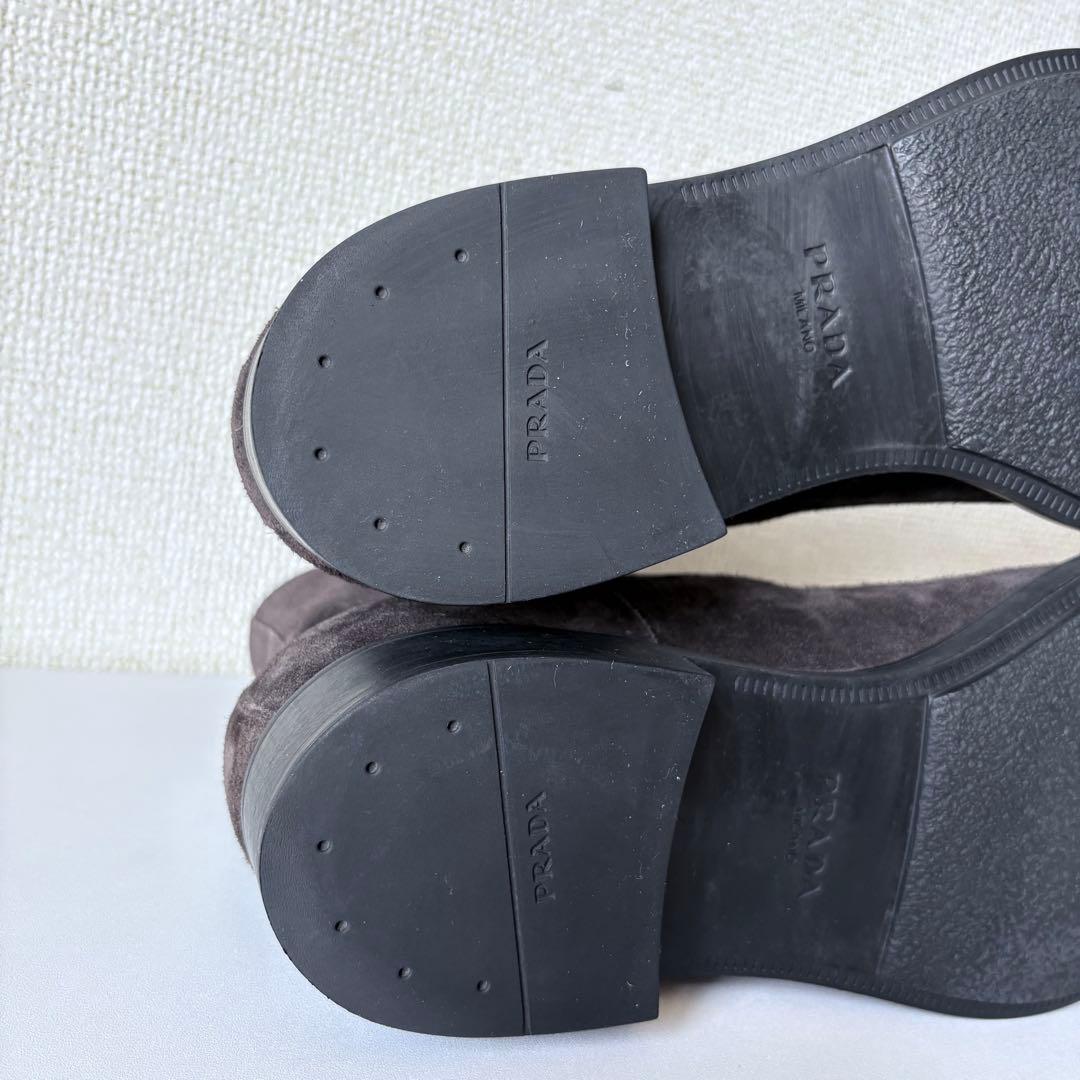 PRADA プラダ　サイドゴアブーツ　25cm スエードブーツ　6 ショート