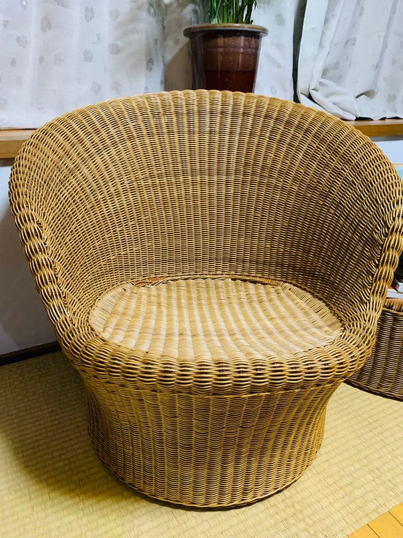 レトロ アンティーク ラタン 籐 チェア