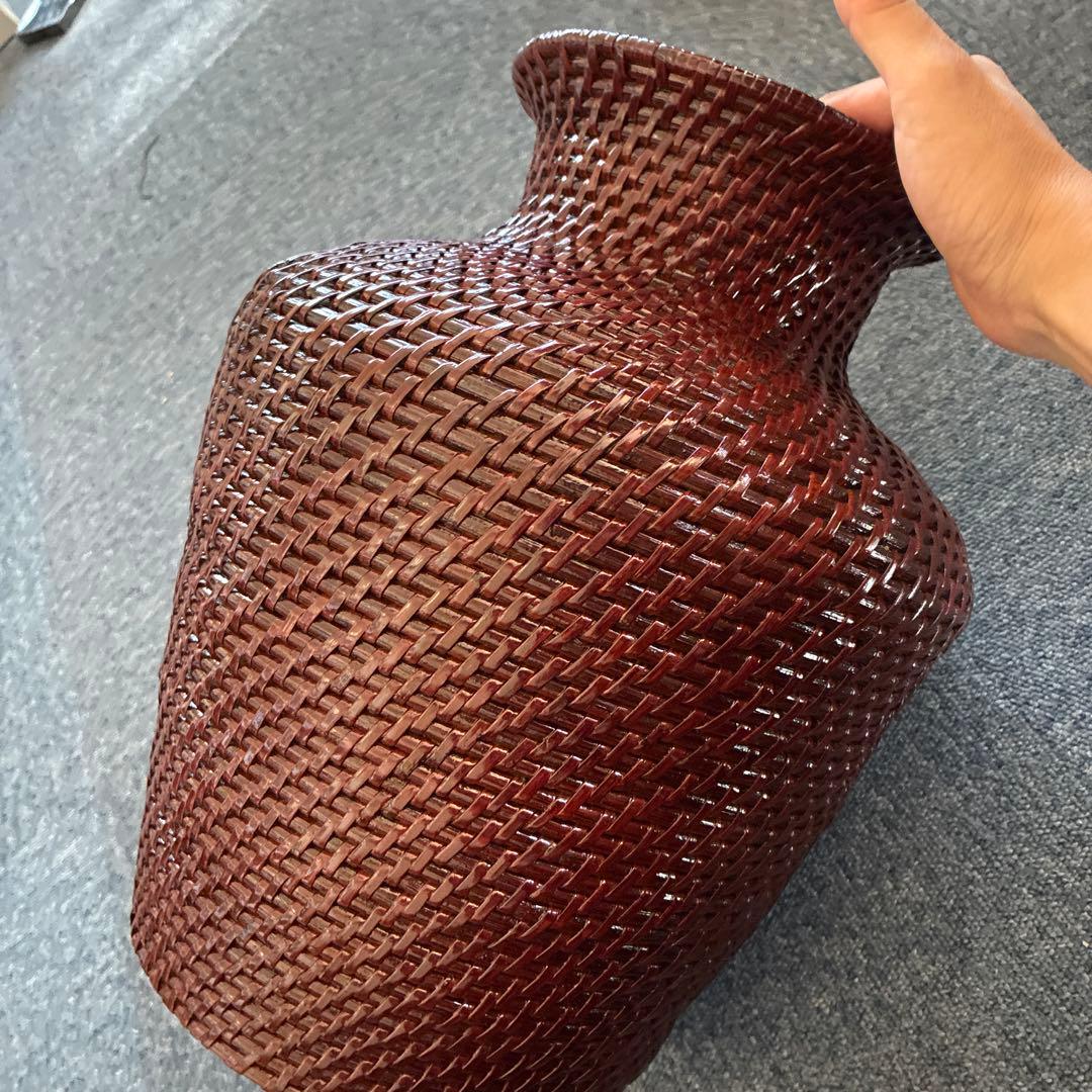 ★優工房　漆藤波　まえじゅう漆器 花器 手作り　本うるし　置物