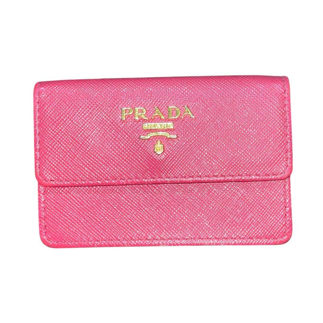 美品　PRADA プラダ サフィアーノレザー カードケース カード入れ 名刺入れ