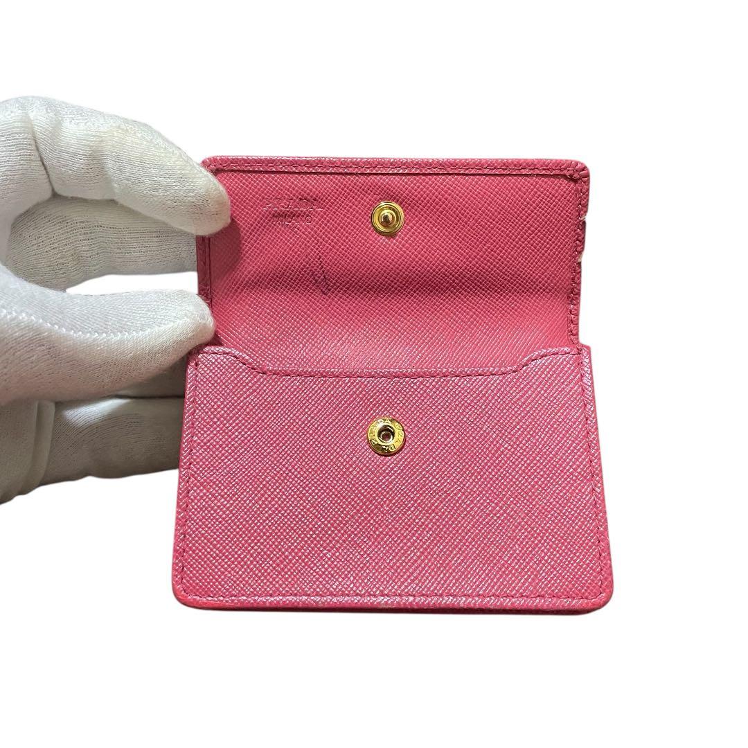 美品　PRADA プラダ サフィアーノレザー カードケース カード入れ 名刺入れ
