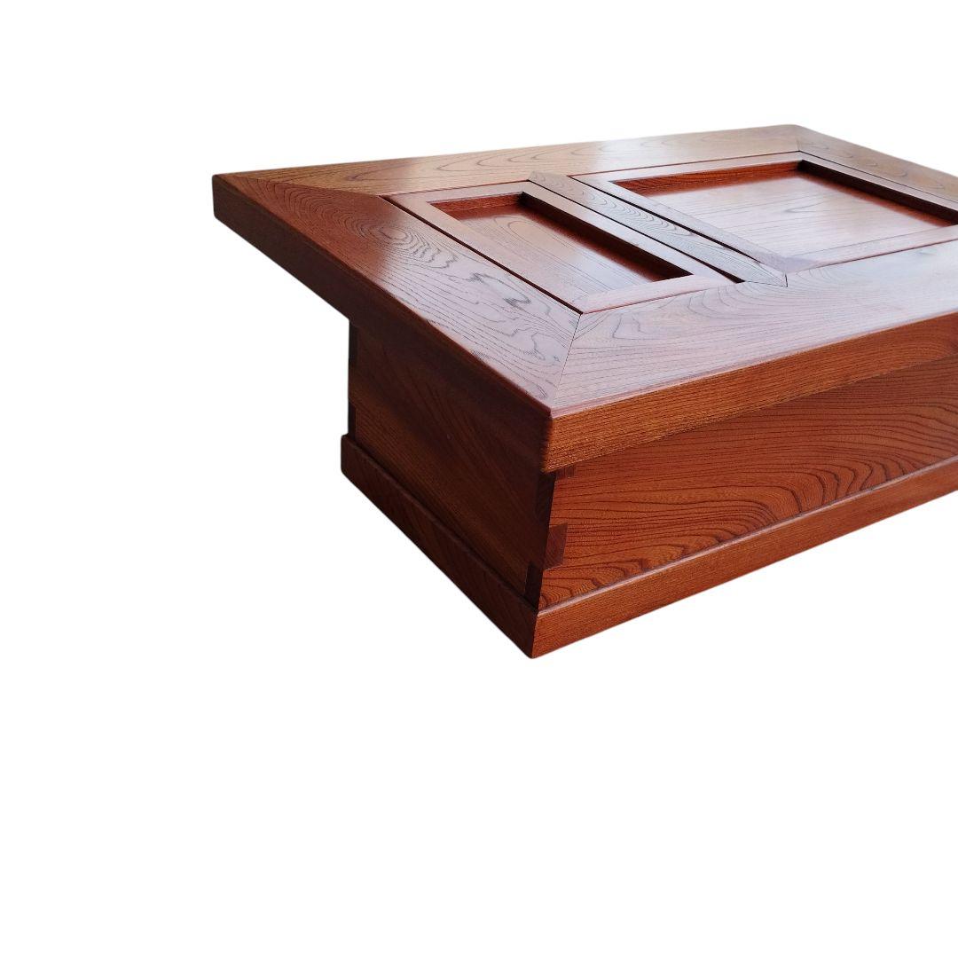 囲炉裏テーブル 関西長火鉢 銅張り 古民家家具 昭和レトロ 天然木材 欅 けやき