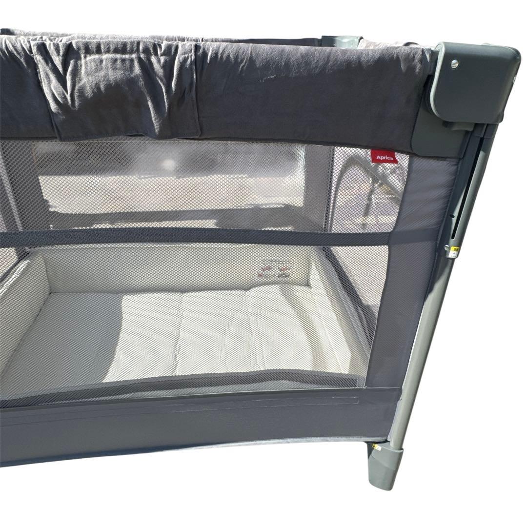 〚美品〛✦Aprica ココネルエアープラスAB ベビーベッド グレー✦