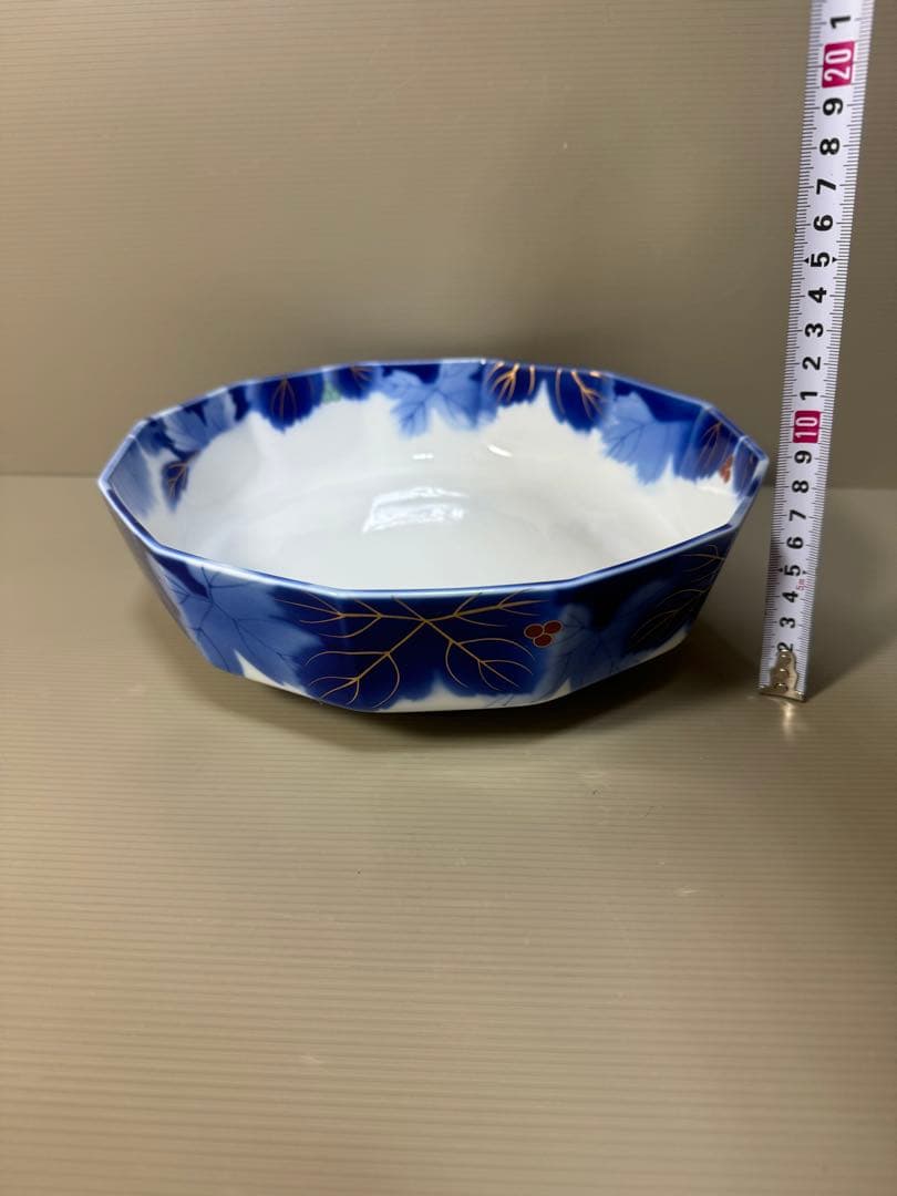 2274 深川製磁　葡萄瑠璃　大鉢　25cm  金彩