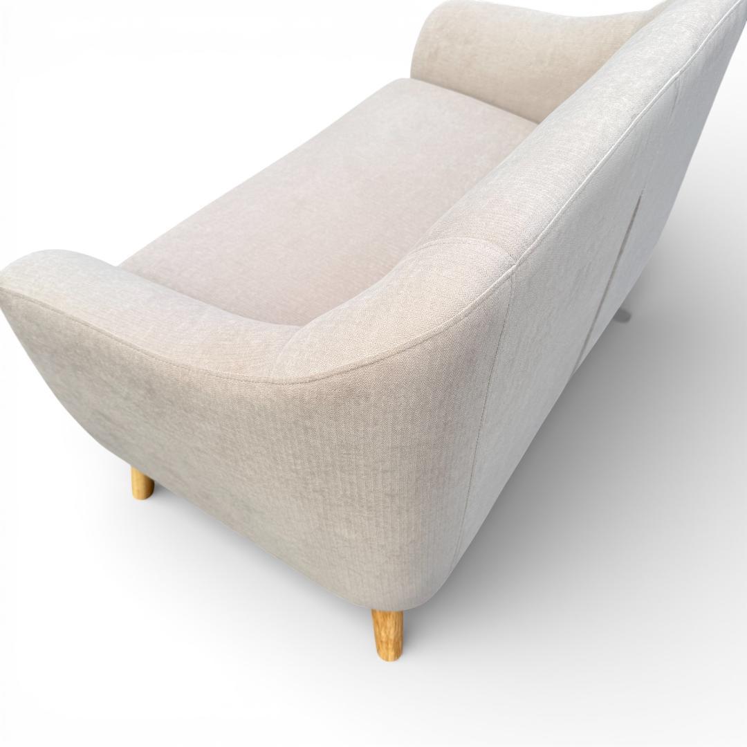 【新品】北欧風 2人掛け コンパクトソファ ベージュ 2WAY ローソファ可能