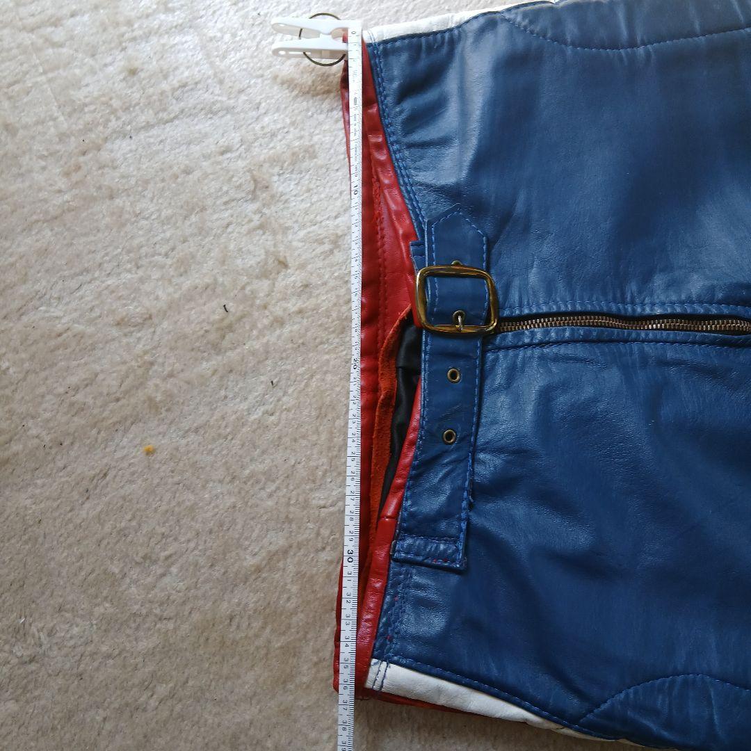 レザー パンツ 青