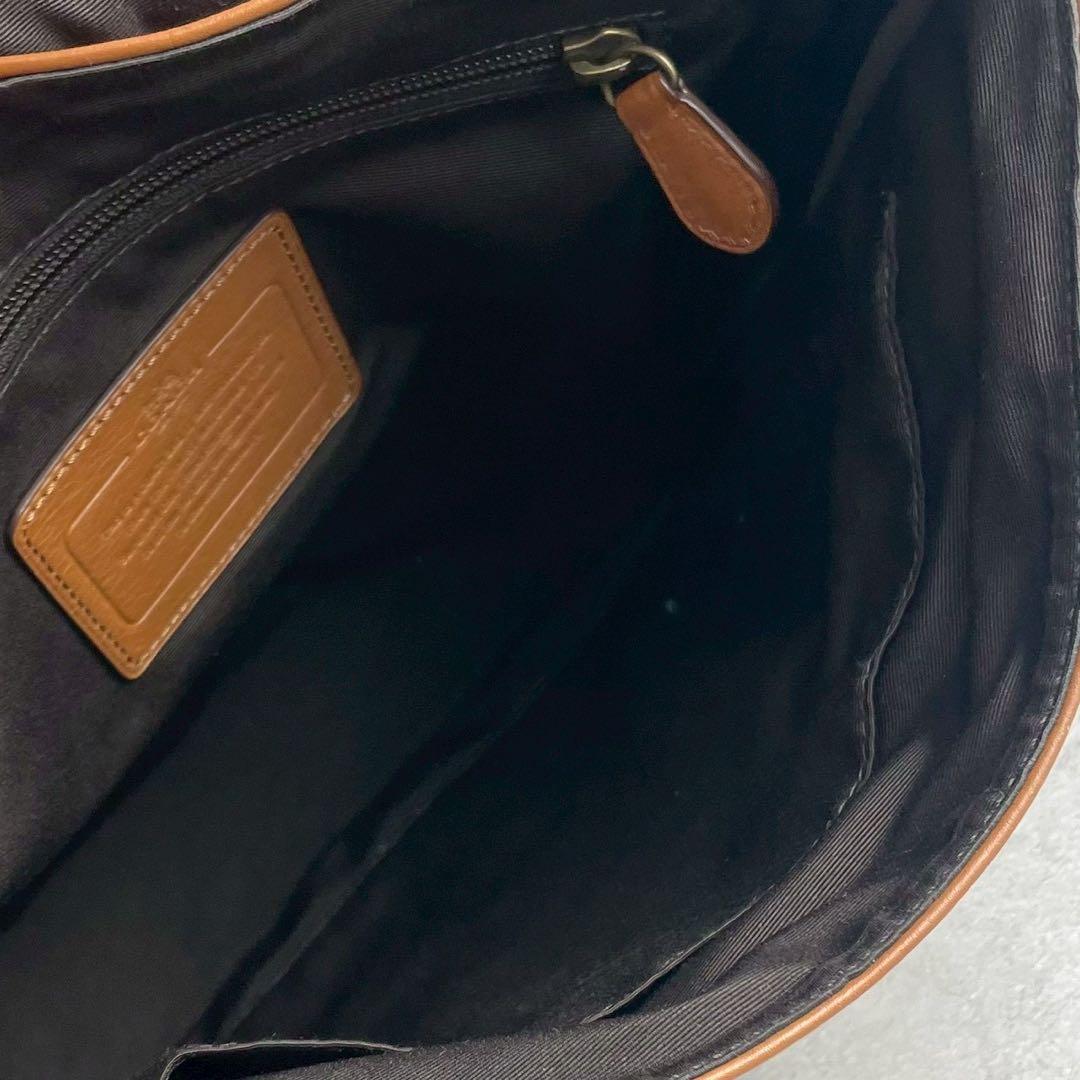 コーチ　ヘリテージ　マップバッグ　ショルダーバッグ レザー　ブラウン