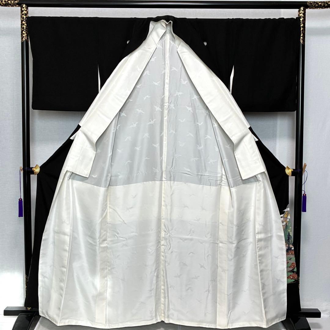 D66 黒留袖 総刺繍 蘇州刺繍 桐紋 正絹 着物 袷 極美品