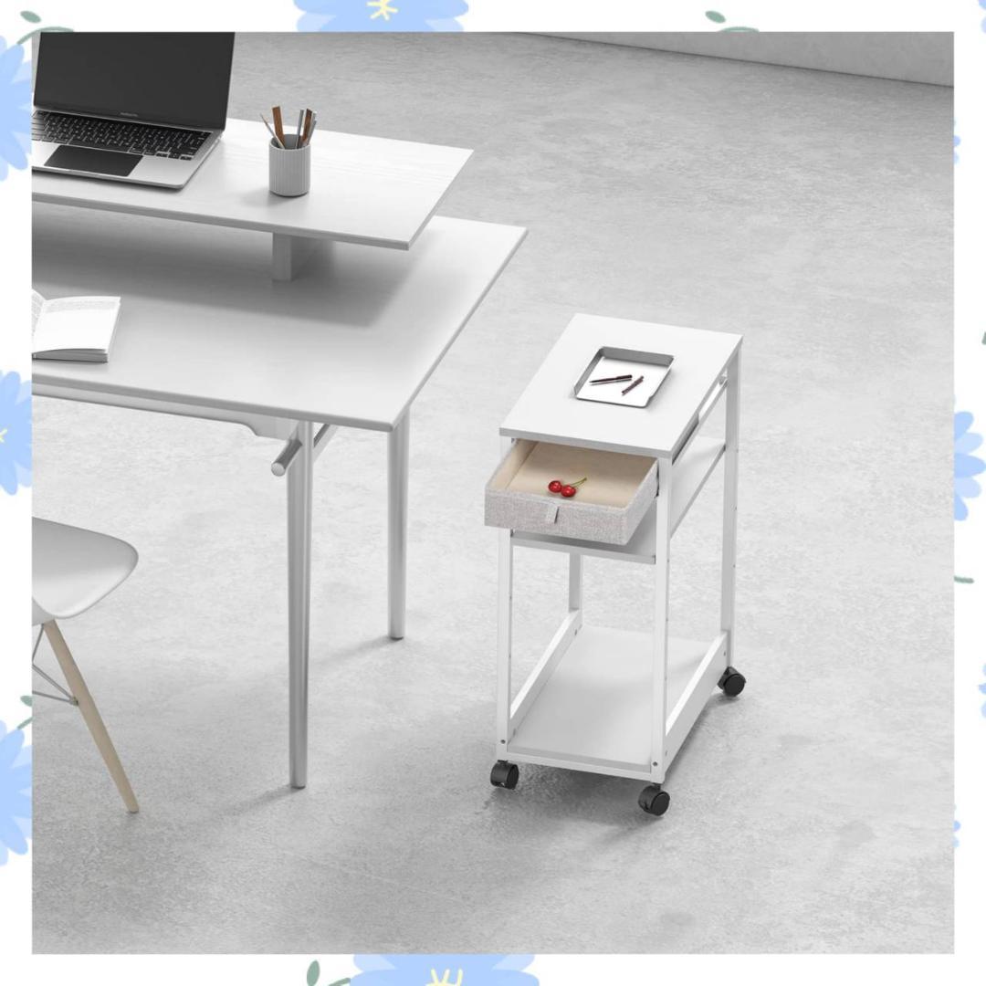 白 引き出し 移動も楽々 パソコンワゴン キャスター ラック