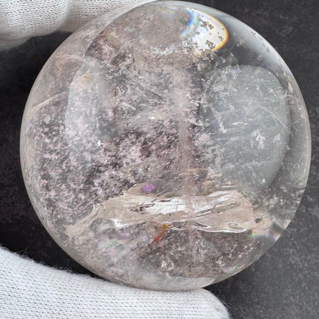 M-43ピンクアゼツライト丸玉　ピンク層状スフィア　ピンククォーツ65.5mm