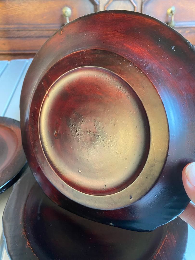 垣内幸彦　康子　銘々皿　漆器　木製皿　和風　伝統工芸　輪島塗　有名作家　中塗漆