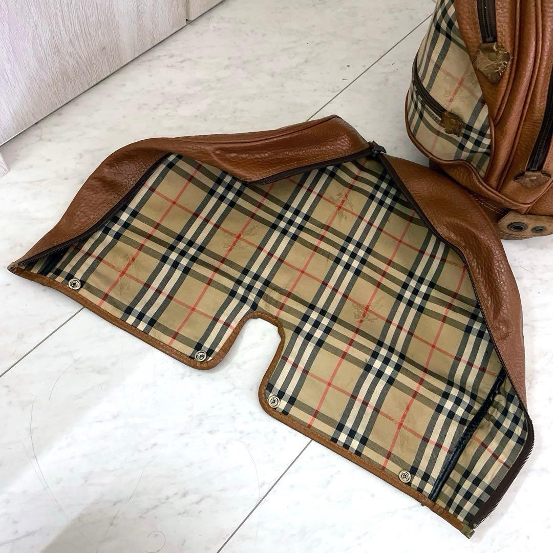 希少　バーバリー　ノヴァチェック ゴルフバッグ　キャディバッグ　本革使用