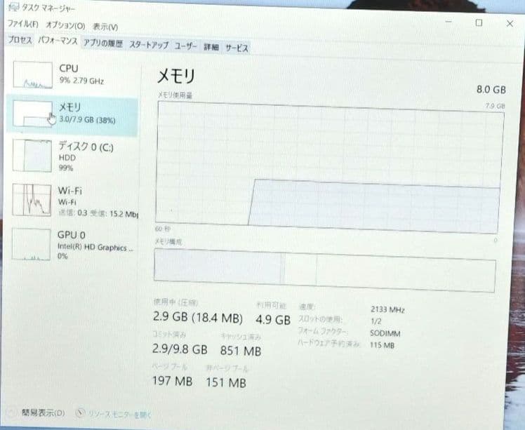 (値下げ)HP Pavilion 15 Corei5&メモリ8GB搭載