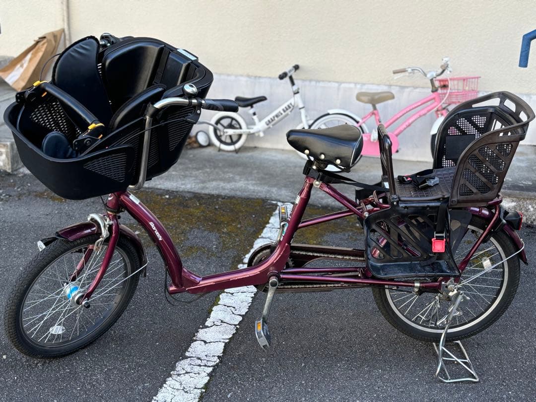 ふらっか〜ずシュシュ　子ども乗せ3人乗り自転車　非電動　20インチ