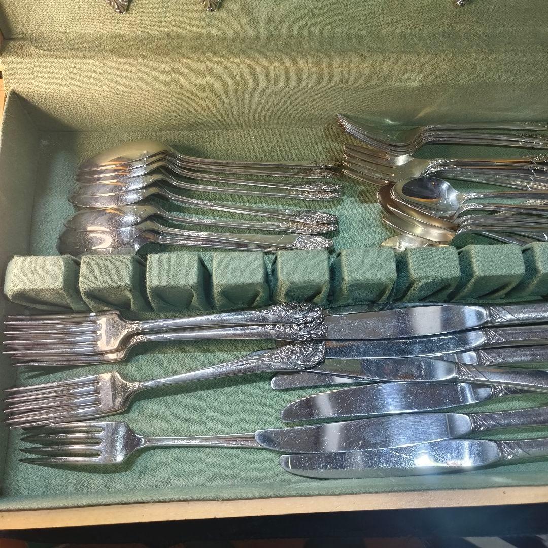 アメリカ骨董 コミュニティ シルバーカトラリーボックス付 全45点 1940年代