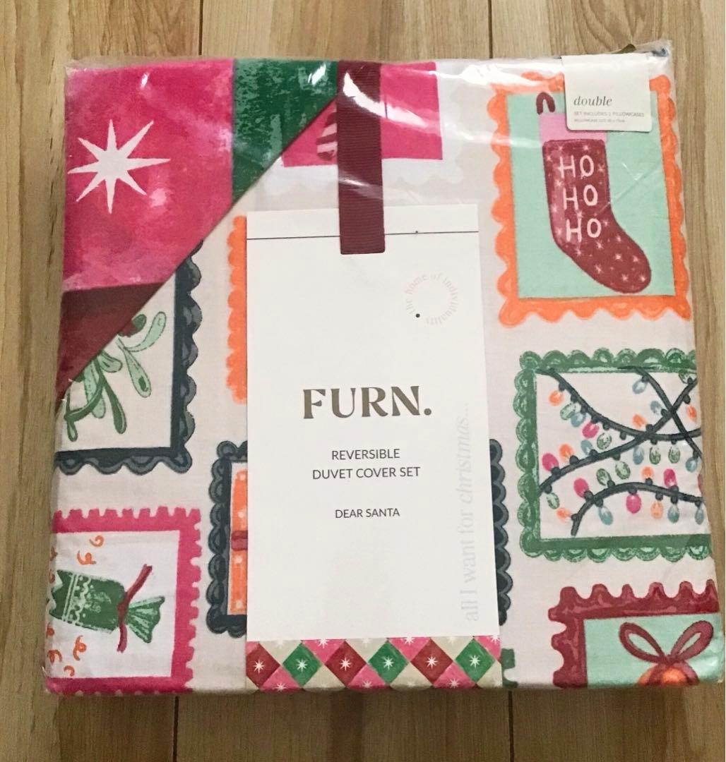 デュべカバー ピローケース セット 掛け布団カバー ダブル クリスマス 新品