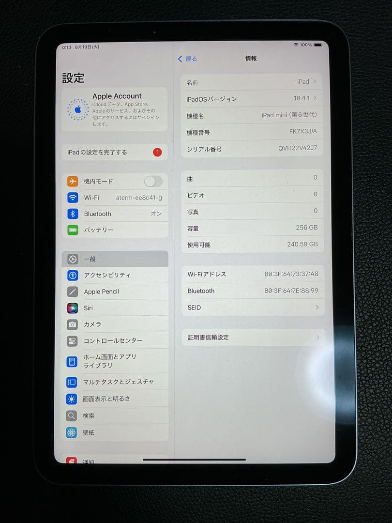 ガ*ハ様 Apple iPad mini 256GB 6世代