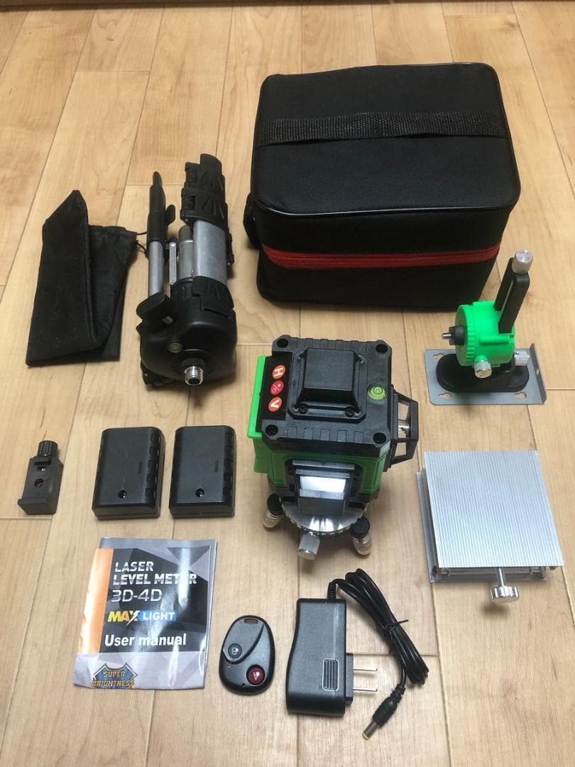 16ライングリーンレーザー墨出し器 /水準器水平器4D墨出し機墨だし器/三脚付き