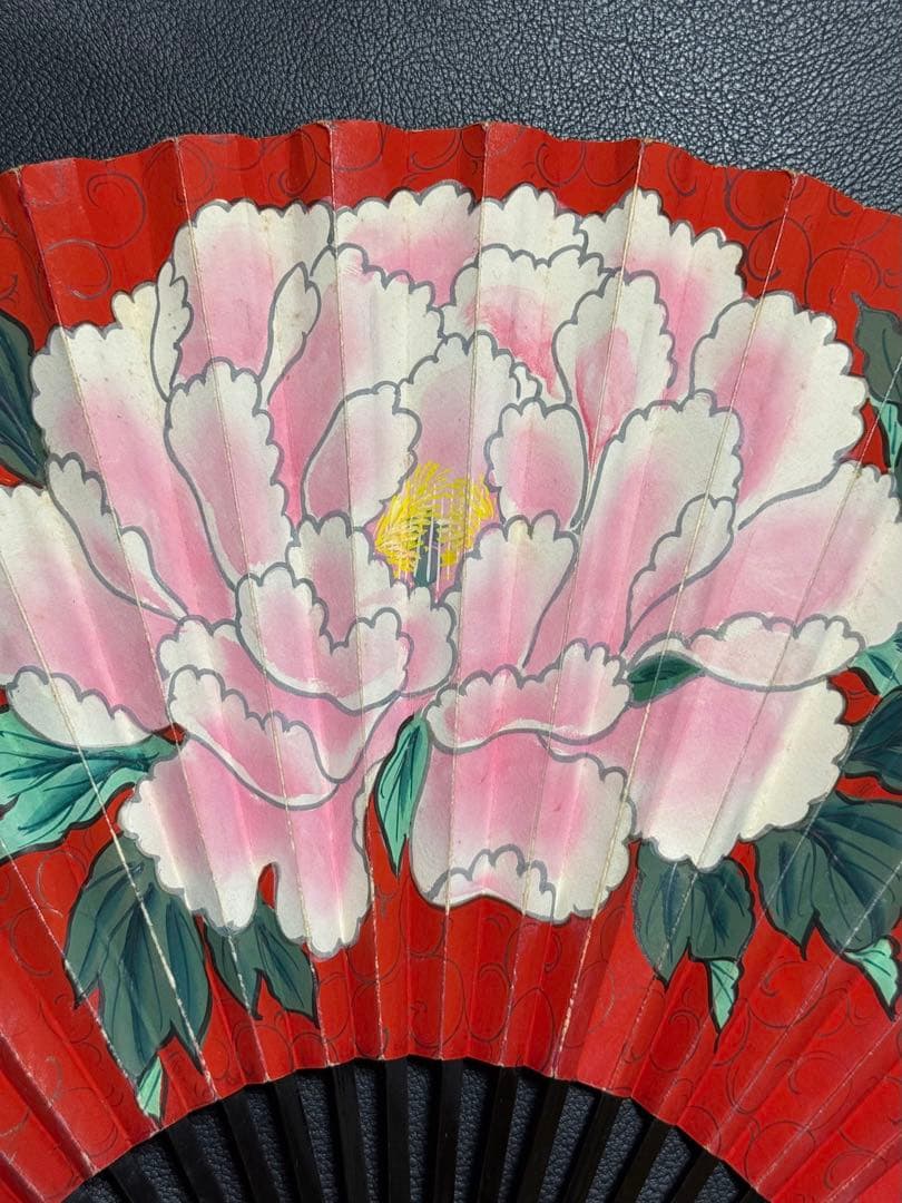 扇子　33cm 十松屋福井扇舗　勝修羅扇　旭日老松図　桐箱　仕舞扇　能楽　着物