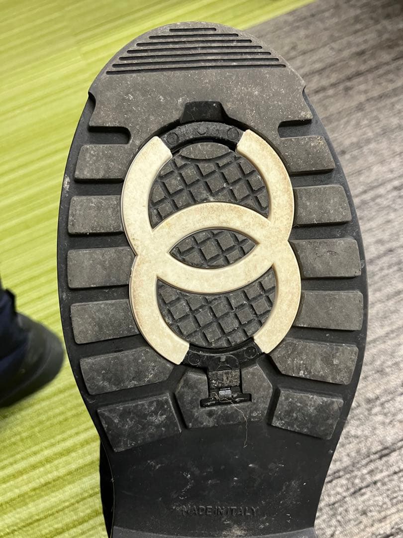 シャネル ブラック スノーブーツ ココマーク 希少　ネイビー　37