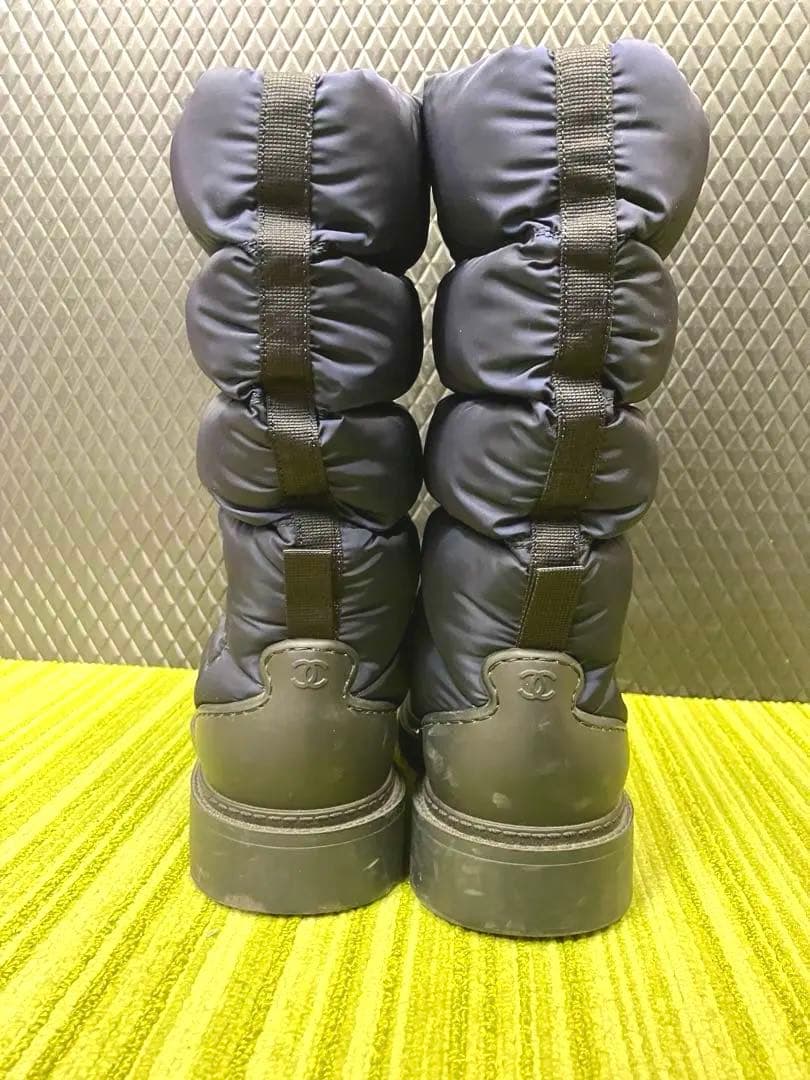 シャネル ブラック スノーブーツ ココマーク 希少　ネイビー　37