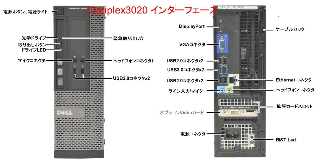 Windowsデスクトップ DELL Optiplex 3020 Core i5 8GB 512GB SSD