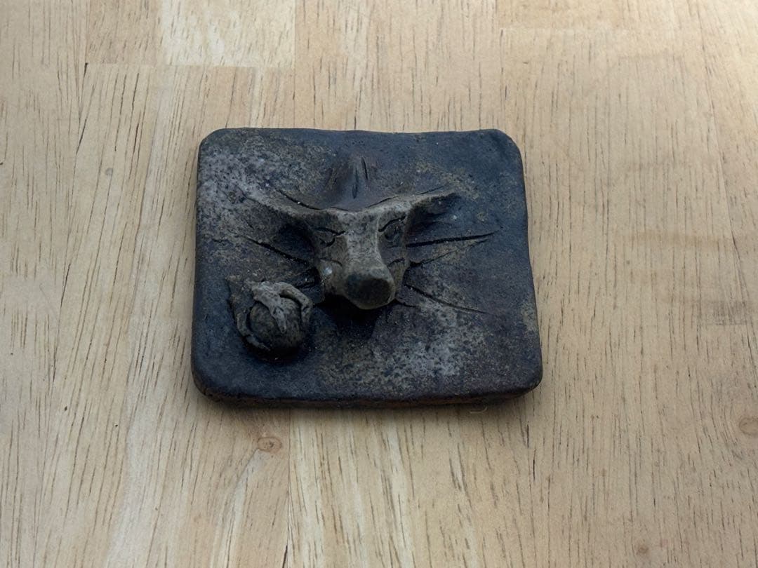 75.備前焼 宝瓶 登り窯 龍 りゅう 4角 手びねり 急須