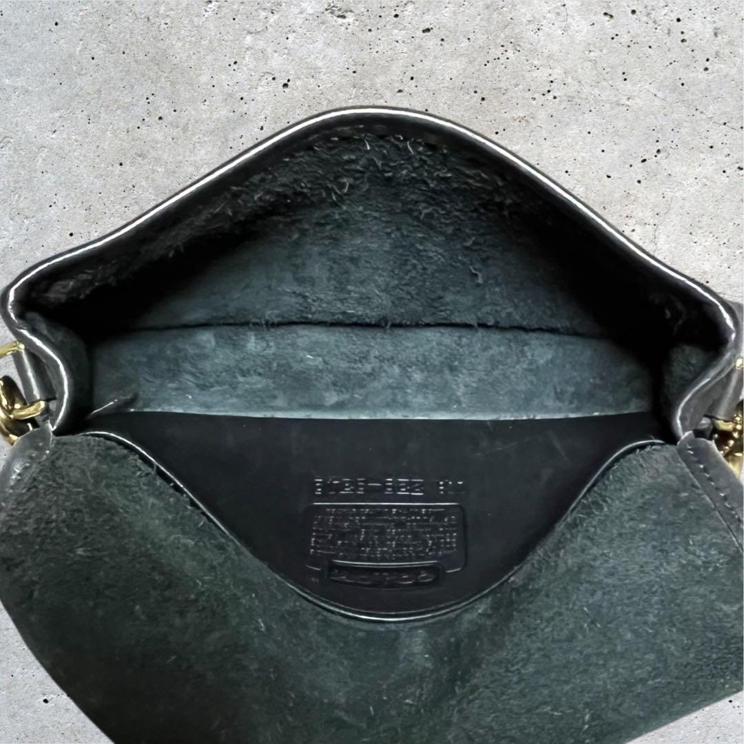 美品　オールドコーチ　ショルダーバッグ　ターンロック　レザー　ブラック　黒