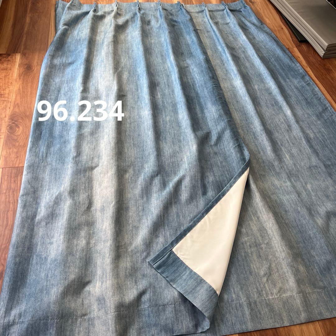 4セット　デニム調　カーテン　西海岸風　2級遮光　オーダー