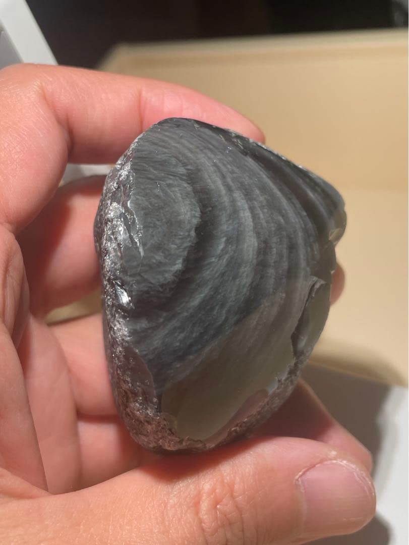 研磨品　十勝石玲瓏両面磨き　レインボーオブシディアン　虹雲