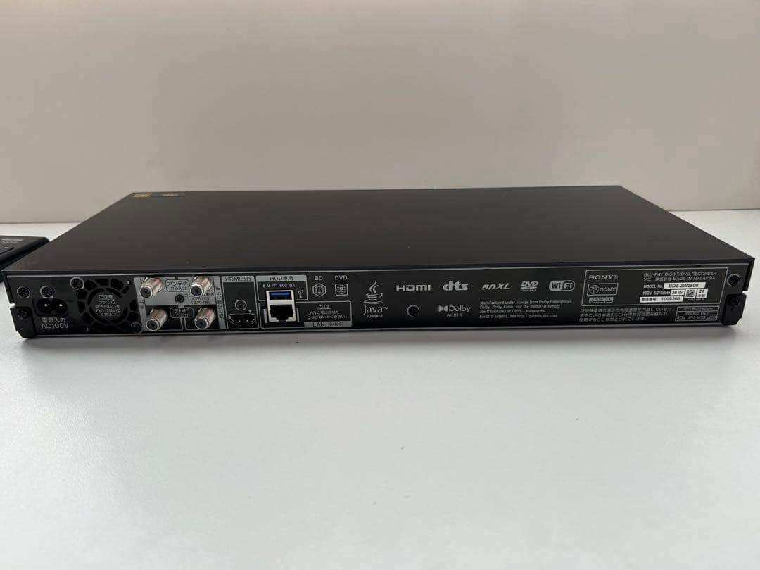⑥SONY BDZ-ZW2800 21年製ブルーレイレコーダー