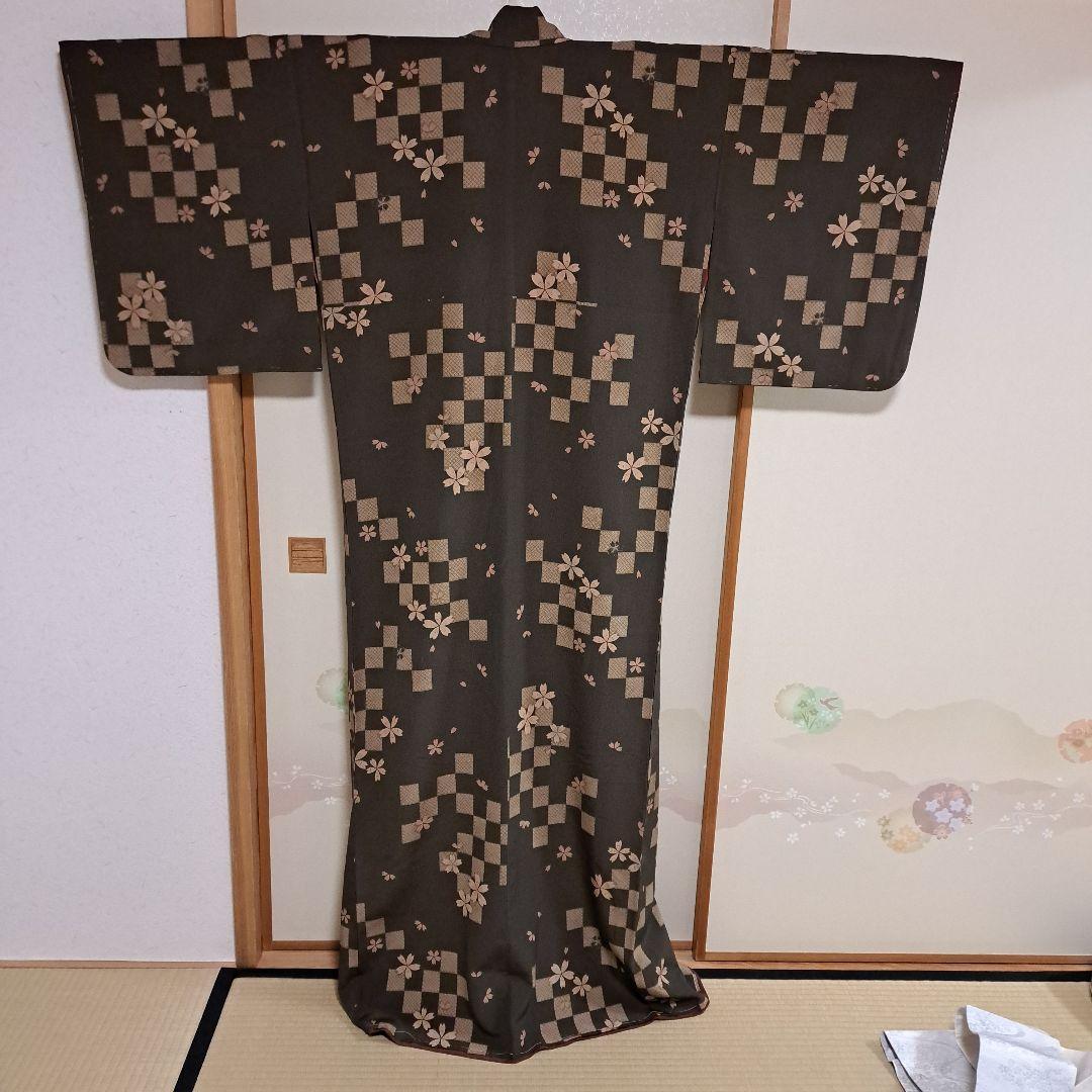 専用　洗える着物　夢工房　L　未使用　定価58000円 +袋帯、帯揚げ、帯締め