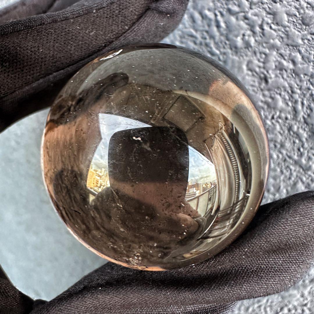 開運 魔除 ❗️レインボー☆スモーキークォーツ丸玉☆パワーストーン天然石A1306