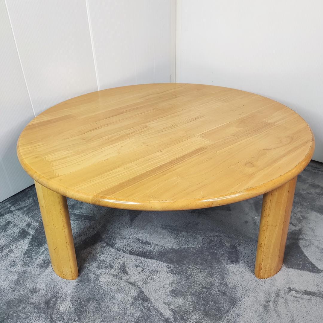 円卓　ちゃぶ台　テーブル 折りたたみ 木製 座卓 丸 80cm レトロ　イシモク