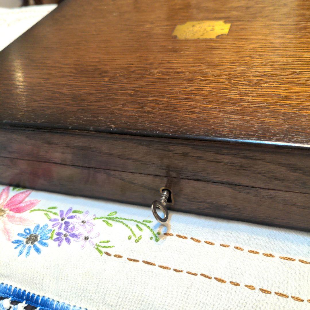 アンティーク　アールデコ　白蝶貝(マザーオパール)デザート用セット　木箱入り