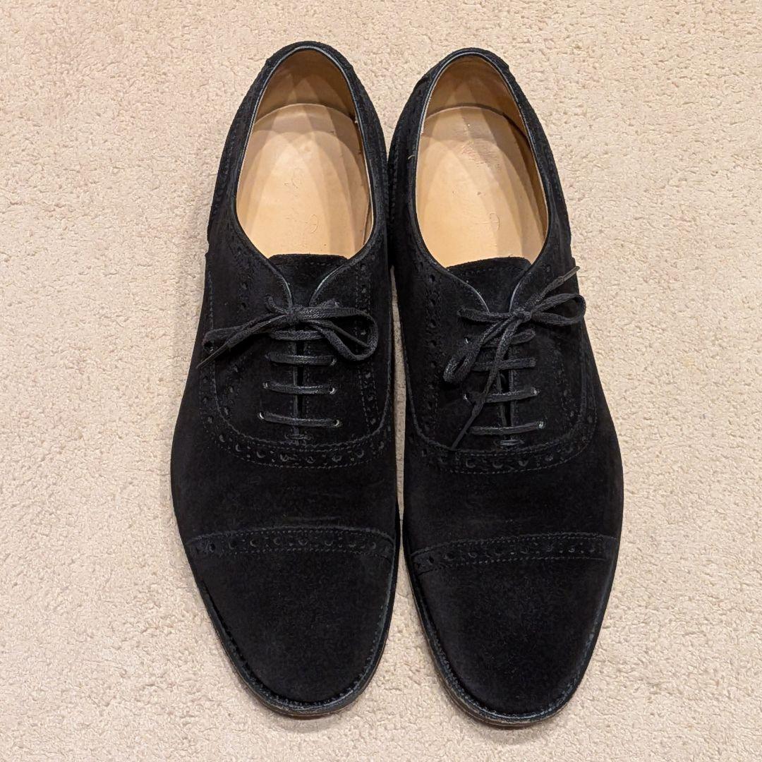 美品 RAYMAR クォーターブローグ 8 26cm スエード ブラック 黒