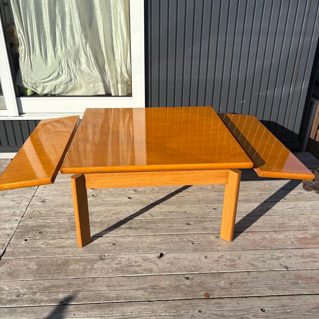 北欧レトロ 木製エクステンションテーブル 伸縮式ローテーブル バタフライテーブル