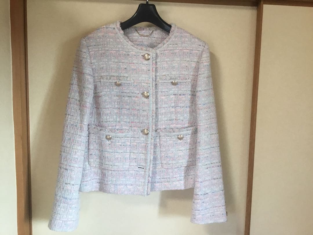 未使用品　CELFORD ノーカラーツイードジャケット 38サイズ