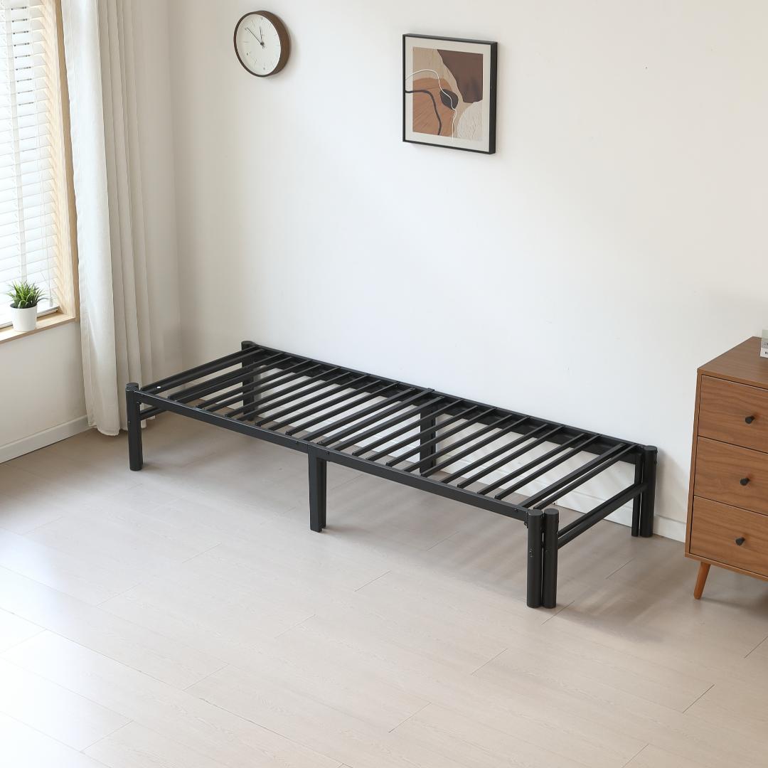 伸縮式ベッドフレーム　幅76~137cm伸縮可能　２WAY　おしゃれ　BLACK