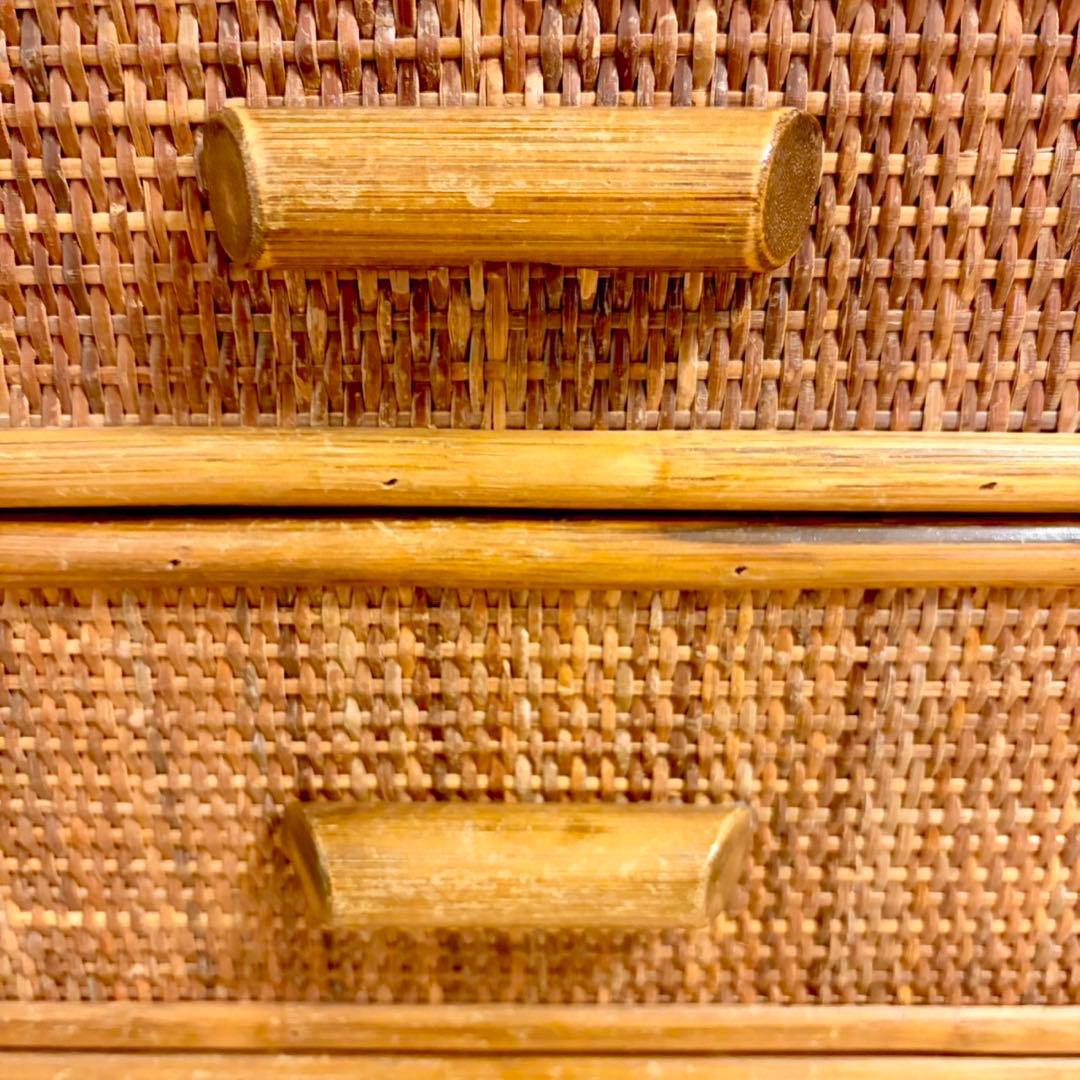 【美品】ラタンチェスト ４段 藤家具 高品質 ラタン チェスト