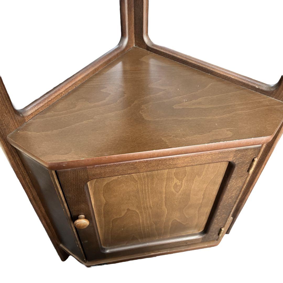 Karimoku カリモク 三角コーナータイプ 電話台 花台 収納棚 ビンテージ