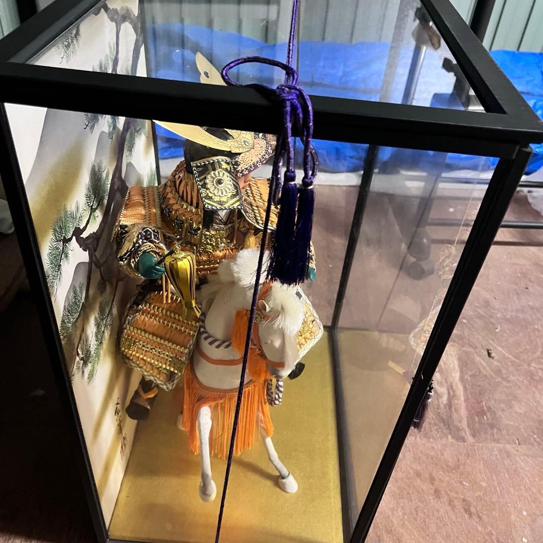 【お宝】美術 武者人形 紫峰作 謹製 馬上大将　日本人形