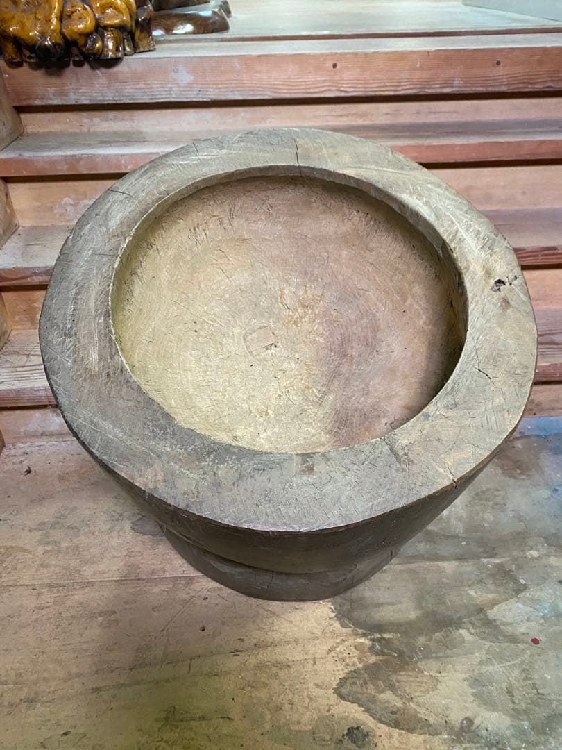 お餅つき　臼　レトロ　置物　工芸品　骨董品　インテリア　017