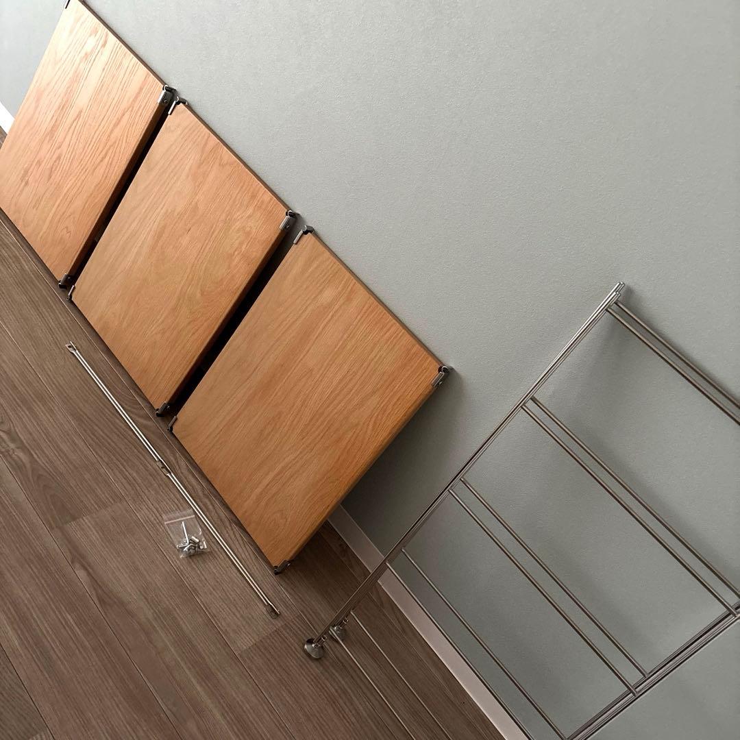 無印良品　ステンレスユニットシェルフ　オーク材棚セット　小