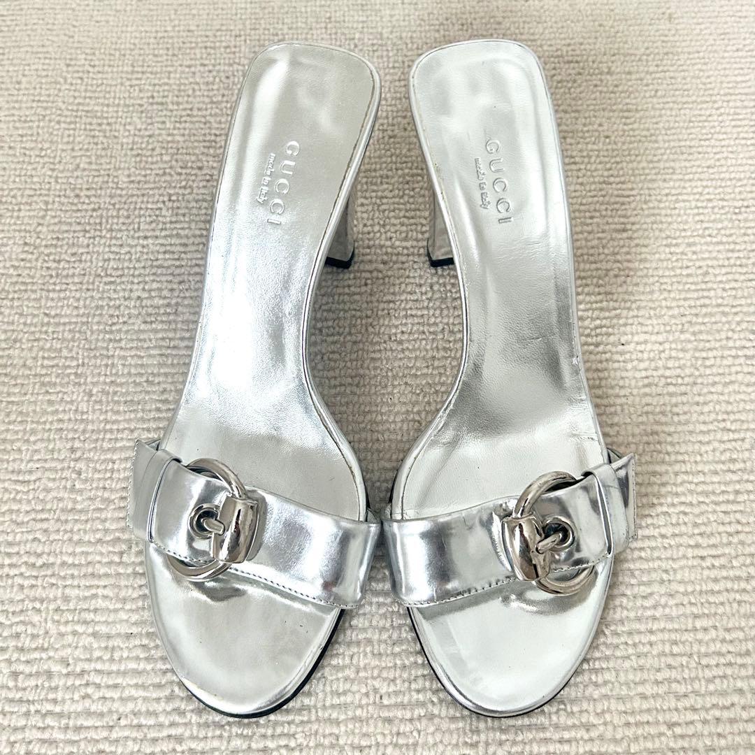 GUCCI グッチ サンダル シルバー 24cm
