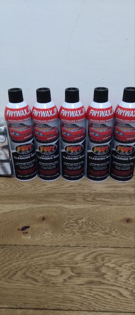 洗車スプレー缶　吹きかけて拭く【FW1】5本セット　ワックス　カー用品　簡単洗車