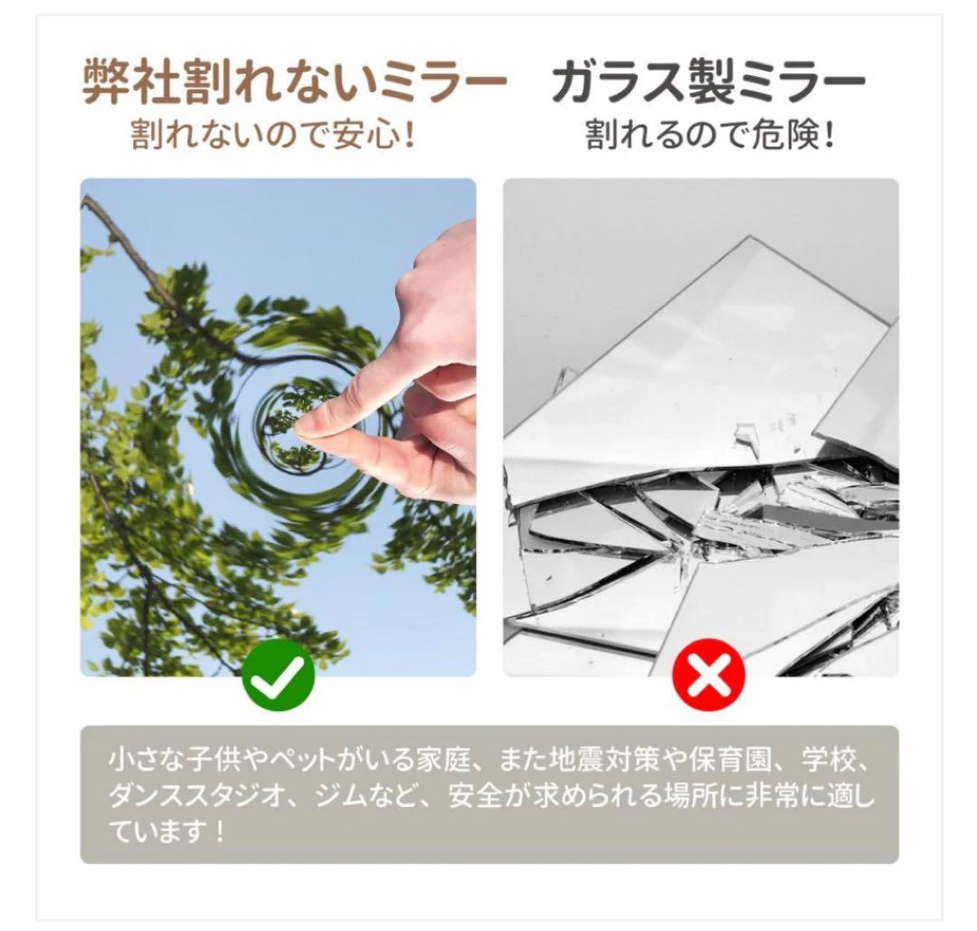 軽壁掛け鏡160x60cm白