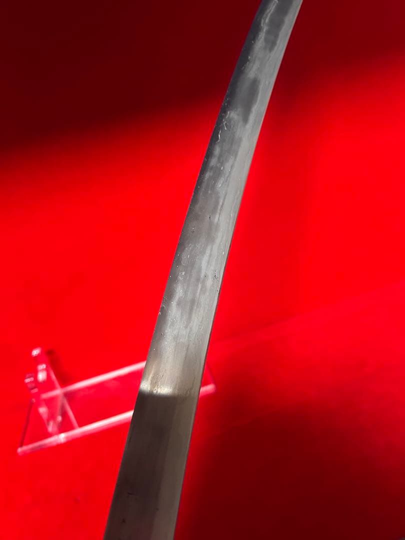 01570 包丁　マグロ包丁　先丸型　刃文有り　玉鋼　鬼反り　未使用品