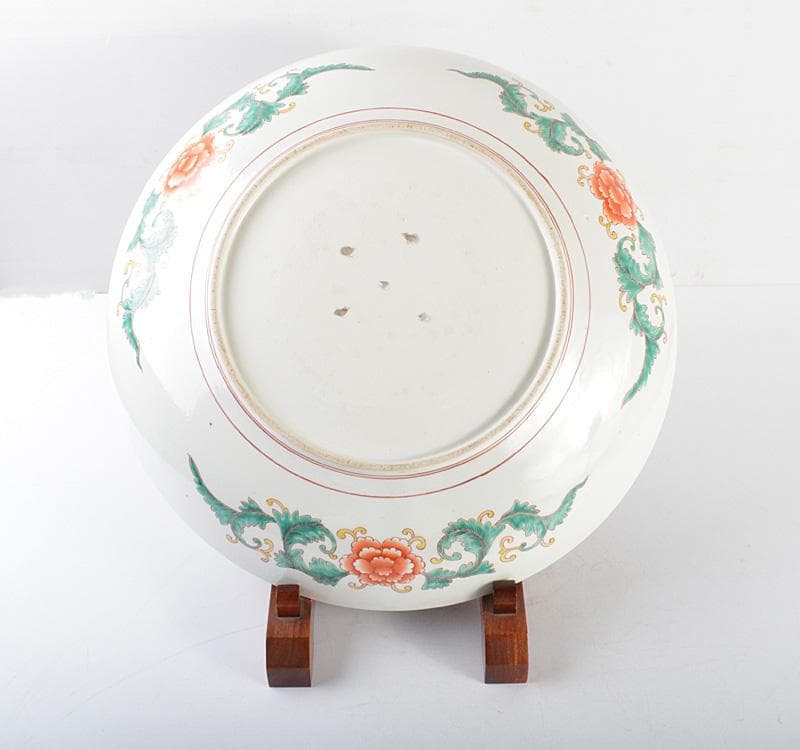 伊万里焼　古伊万里　錦手南蛮人黒船文　大皿　飾皿　D　R4863C