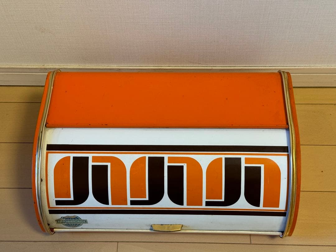 ヴィンテージ　レトロ　アンティークROSSIGNOL ブレッドケース オレンジ